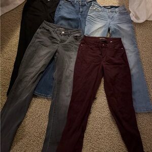 Lee Women's Straight Leg Jeans - Black, Light Blue, Medium Blue, Gray, Burgundy